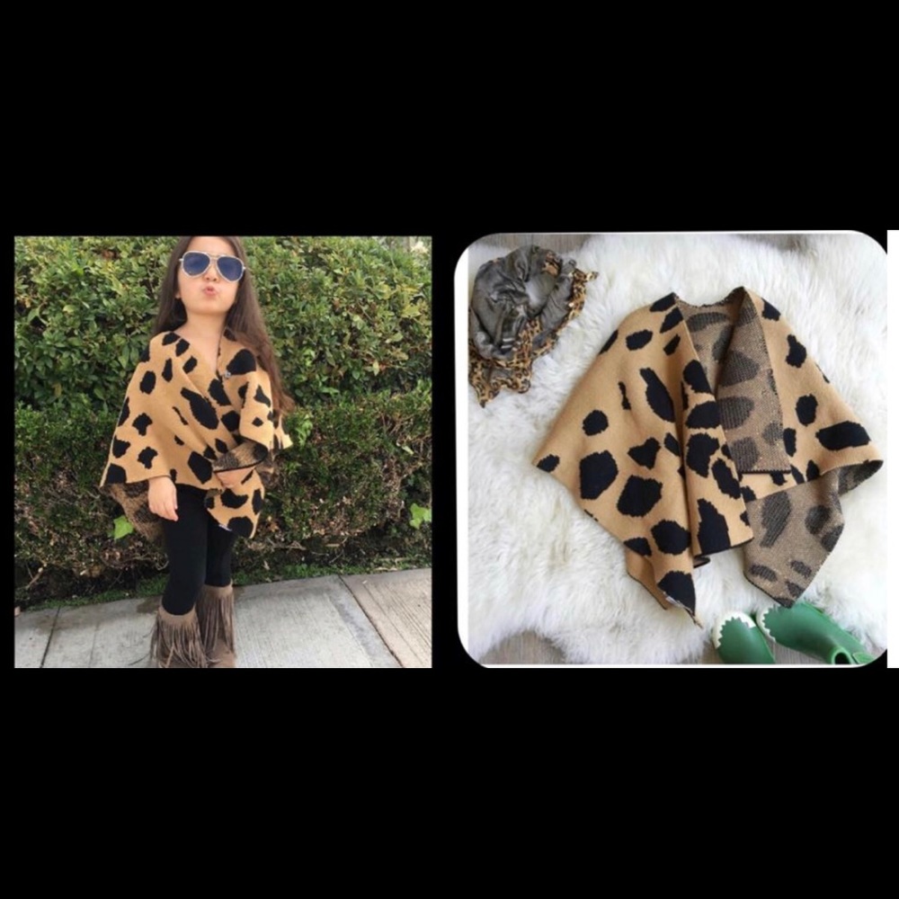 Girls leopard cloak